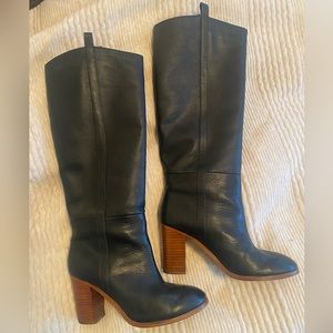 Splendid knee high heeled boots, black, 8